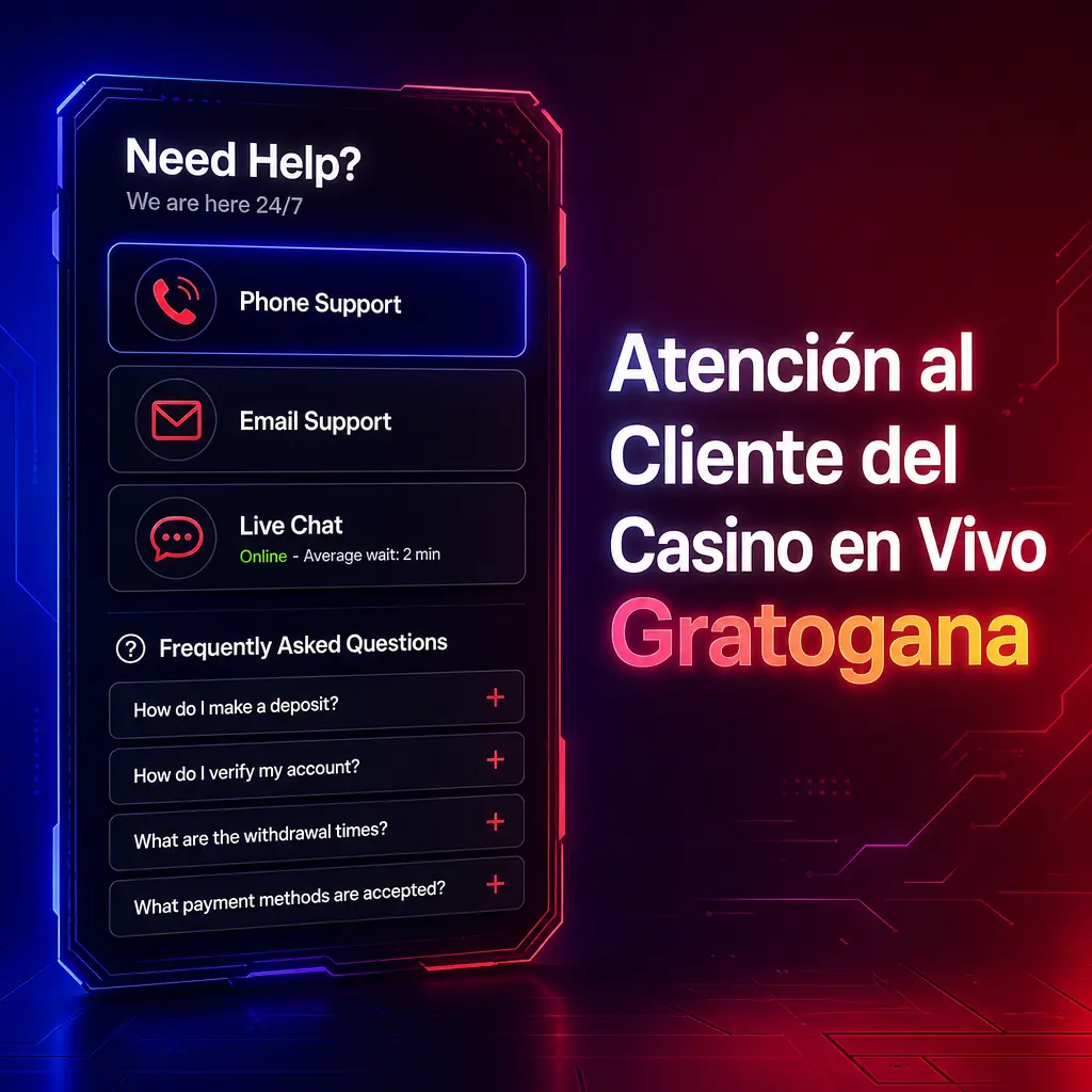 Equipo de soporte de Gratogana atendiendo consultas del casino en vivo