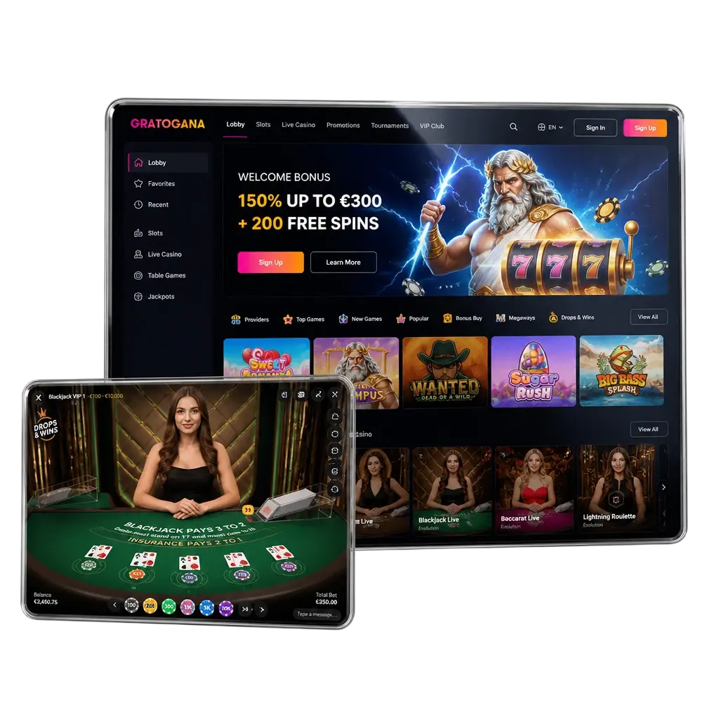 Mesa de casino en vivo con crupier profesional en Gratogana